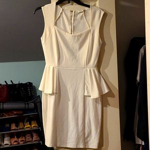 Off white side peplum dress